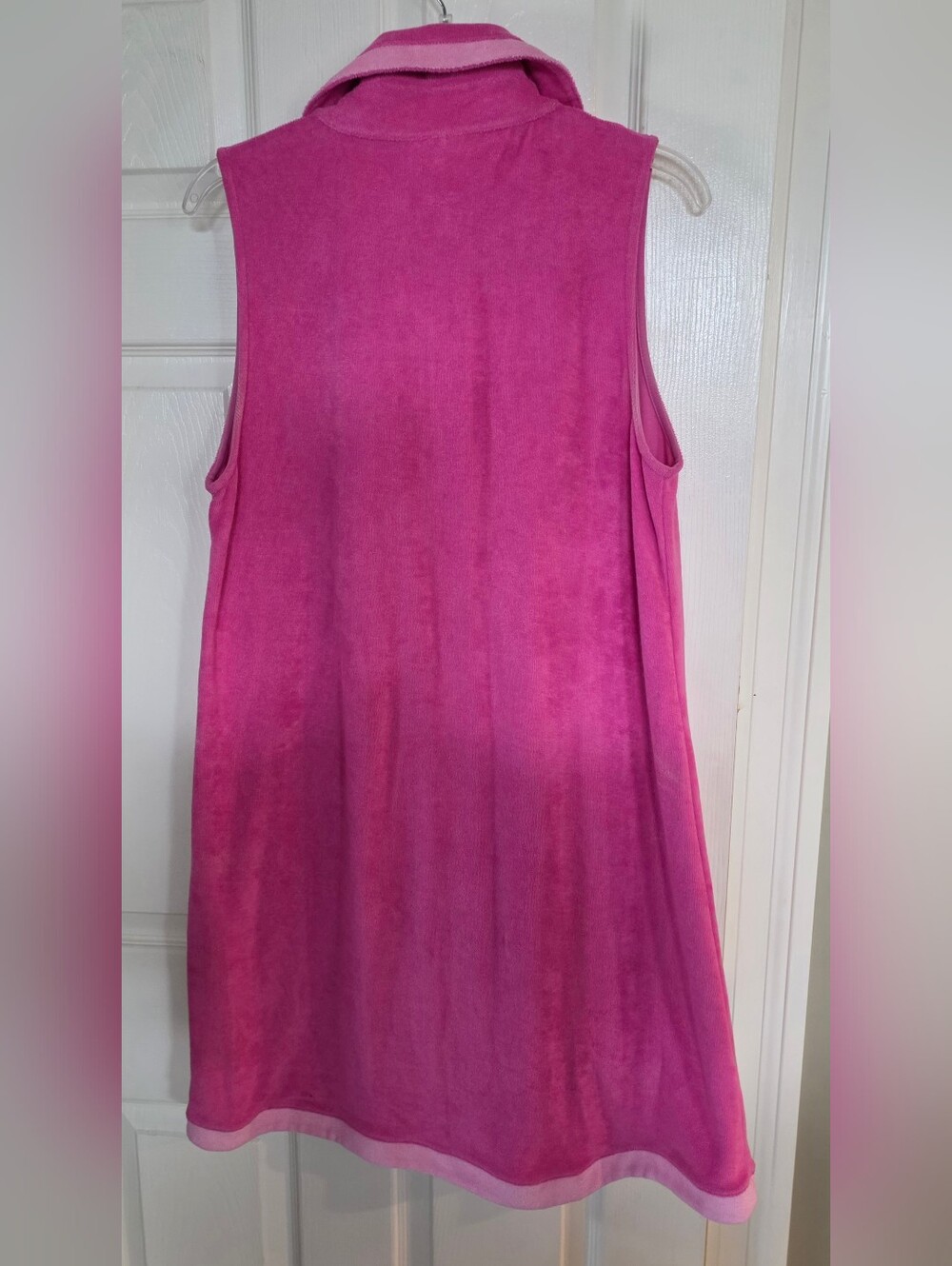 Atlantic Pacific X Lake Darcy Terry Cloth Sleeveless Dress Pink Lychee Medium - Picture 5 of 13